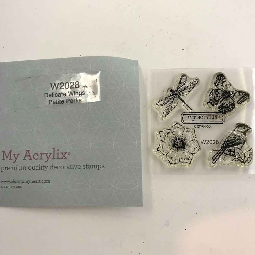 NEW Close To My Heart CTMH W2028 Mini Stamp Set Delicate Wings bird, butterfly